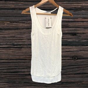 Angela Mara White Sleeveless Tank Top NWT